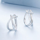 925 Sterling Silver Earrings 1.2x0.6cm with White Gold Plating for Women-4