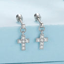 925 Sterling Silver White Gold Plated Pavé Setting CZ Earrings for Women-2
