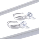 S925 Sterling Silver Earrings 2.6x0.8cm Plated Platinum with Pavé Setting CZ for Women-2