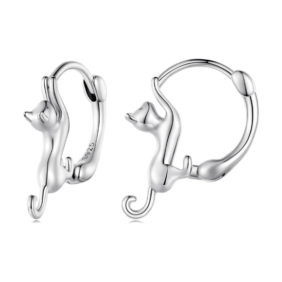 925 Sterling Silver Plated Gold Earrings Size 1.8cm for Women
