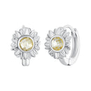 925 Sterling Silver Earrings with Transparent Glass, 12x9mm Size for Women-1