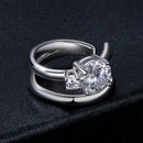 925 Sterling Silver 5mm Moissanite Earrings for Women, 13x8mm, White Gold Plated-5