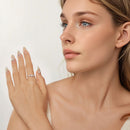 925 Sterling Silver Ring Size 6.0 with Pavé CZ in White Gold Finish for Women-6