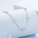 925 Sterling Silver Pave Setting CZ Necklace with White Gold Plating 400mm for Women-3