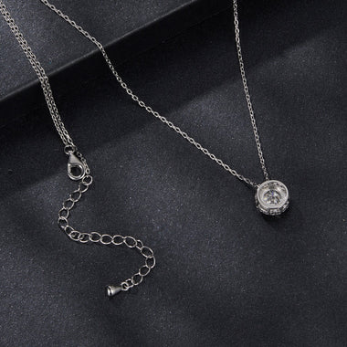 925 Sterling Silver Moissanite Necklace 40+5cm with Pavé Setting for Women
