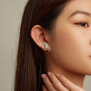 925 Sterling Silver Enamel Pavé Setting CZ Earrings-7