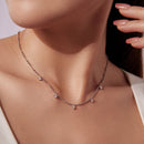 925 Sterling Silver 0.10ct Moissanite Necklace in White Gold, 40+5cm Chain for Women-7