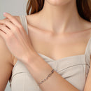 925 Sterling Silver White Gold Plated 15+6cm Adjustable Bracelet for Women-7