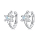 925 Sterling Silver Earrings with Transparent Glass and White Gold Plating-3