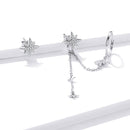 S925 Sterling Silver Earrings with CZ in Pavé Setting, 5.9cm Length, 1cm Size for Women-2