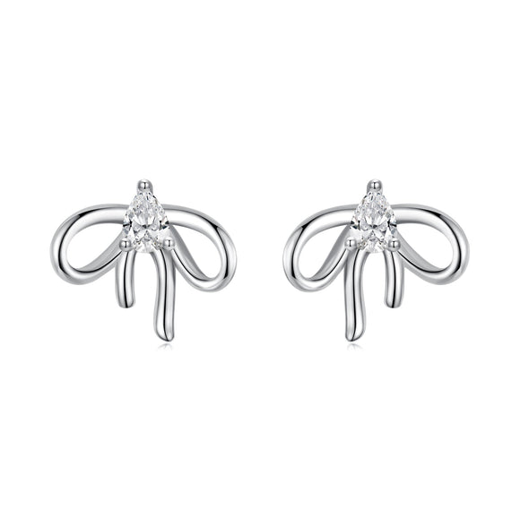 925 Sterling Silver Earrings with Pavé Setting & Oxidized Finish
