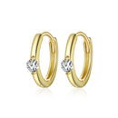 925 Sterling Silver Pavé Setting CZ Gold Plated Earrings for Women-2