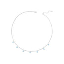 925 Sterling Silver Necklace with Synthetic Turquoise in White Gold, Adjustable 450mm for Women-2