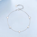925 Sterling Silver Plated White Gold 17+3.5cm Heart-Shaped Bracelet for Women-3