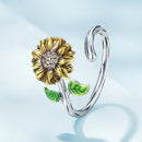 925 Sterling Silver Enamel Pavé Setting CZ Oxidized Silver Ring-2