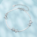 925 Sterling Silver White Gold Plated Adjustable Bracelet for Women-5