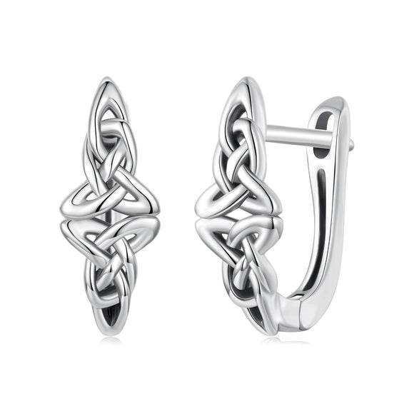 925 Sterling Silver Oxidized Silver Hoop Earrings 1.4*0.5cm for Women