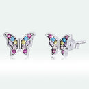 925 Sterling Silver Earrings with Pavé Setting CZ and Oxidized Silver-4