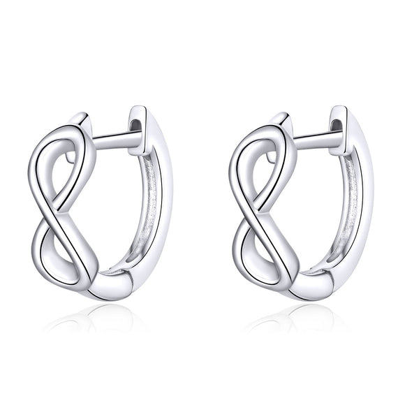 925 Sterling Silver Earrings - 1.2*0.4cm, Platinum Plated for Women