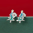 925 Sterling Silver Enamel Pavé CZ Earrings for Women-2