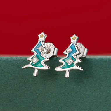 925 Sterling Silver Enamel Pavé CZ Earrings for Women - 0