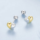 925 Sterling Silver & Plated Gold Earrings for Women - 0.5*0.6cm-4