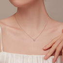 925 Sterling Silver Adjustable Necklace with CZ Pendants for Women-9