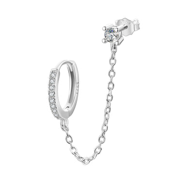S925 Sterling Silver 3mm Pavé Setting CZ Earrings for Women