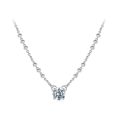 925 Sterling Silver 0.5 Carat Moissanite Necklace for Women