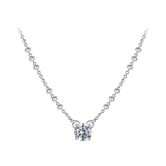 925 Sterling Silver 0.5 Carat Moissanite Necklace for Women