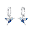 925 Sterling Silver Opal Nanometer Stone Earrings, White Gold Plated, 23*13mm for Women-2