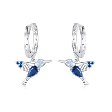 925 Sterling Silver Opal Nanometer Stone Earrings, White Gold Plated, 23*13mm for Women - 0