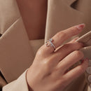 925 Sterling Silver + Plated White Gold Horse Ring-7