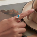 925 Sterling Silver Enamel White Gold Plated Fishtail Ring with Quality Shell Pearl for Women-5