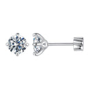 925 Sterling Silver Moissanite Stud Earrings for Women - 0.5ct, 0.6cm Size, White Gold Plated-1