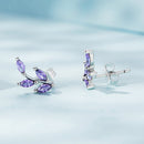 925 Sterling Silver Earrings with CZ and Oxidized Finish - 1.3*0.6cm-6