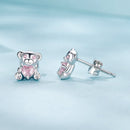 925 Sterling Silver Earrings with CZ in White Gold Plating-5