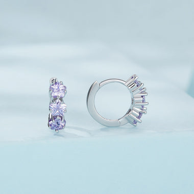 925 Sterling Silver Earrings with Pavé Setting CZ, 1.2x0.45cm, for Women