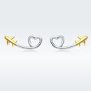 925 Sterling Silver Earrings, 0.6cm, Plated Gold, Plated Platinum for Women-4