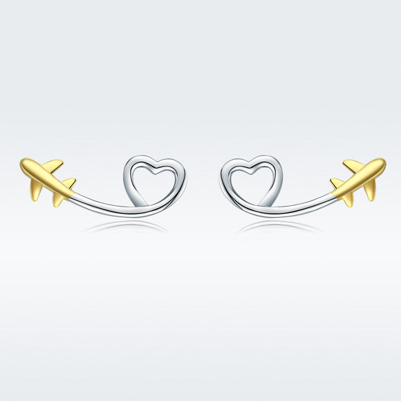 925 Sterling Silver Earrings, 0.6cm, Plated Gold, Plated Platinum for Women