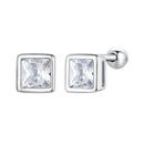 925 Sterling Silver 5mm Pavé Setting CZ Earrings for Women-3