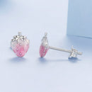 925 Sterling Silver White Gold Plated Enamel Earrings-4