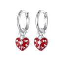 S925 Sterling Silver Enamel Process Pavé Set CZ Earrings-1