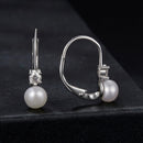 925 Sterling Silver & Moissanite 0.30 Carat Earring with Freshwater Pearl for Women-2