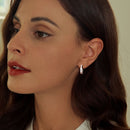 925 Sterling Silver Earrings with Enamel in White Gold Finish - 13*3mm for Women-9