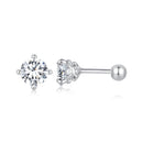 925 Sterling Silver 5mm Moissanite Earrings with White Gold Plating for Women-2