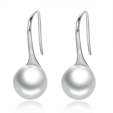925 Sterling Silver Genuine Shell Pearl Earrings for Women