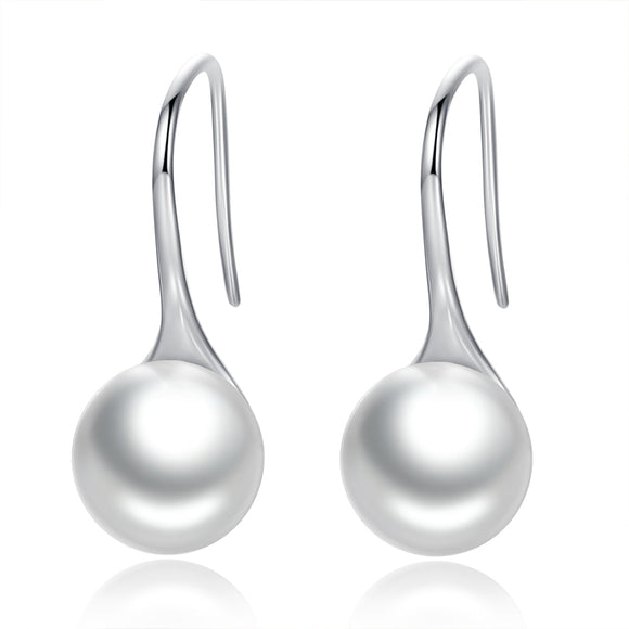 925 Sterling Silver Genuine Shell Pearl Earrings for Women