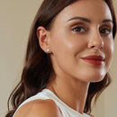 925 Sterling Silver Plated White Gold Earrings with Pavé Setting CZ-6