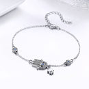 925 Sterling Silver Bracelet 21cm Long with 1.0*1.7cm Charms for Women-2